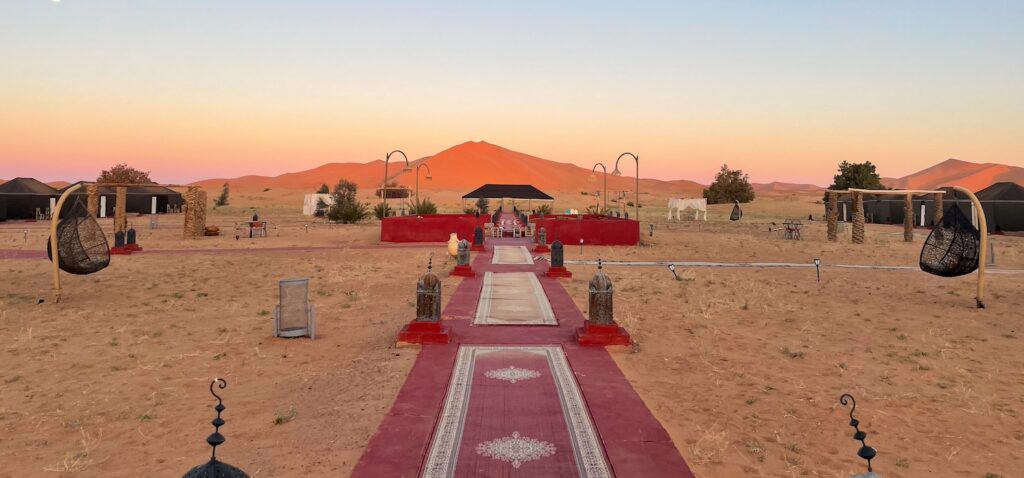 Overnachten in de Sahara-woestijn van Marokko