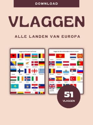 Vlaggen printable Europa Bucketlist Journal - alle 51 landen van Europa